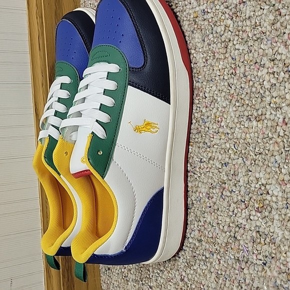 Polo by Ralph Lauren Blue and Green Kids Sneakers Sz 7 - Picture 2 of 8